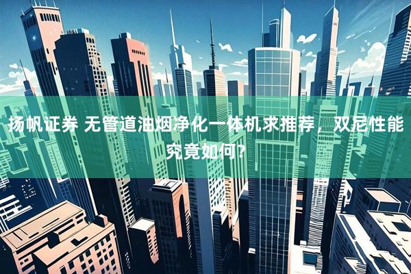 扬帆证券 无管道油烟净化一体机求推荐，双尼性能究竟如何？