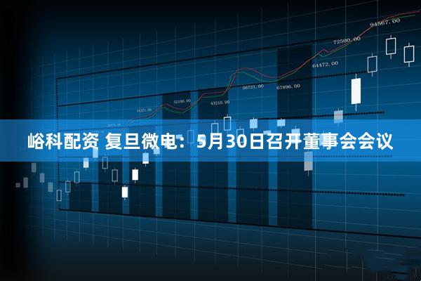 峪科配资 复旦微电：5月30日召开董事会会议