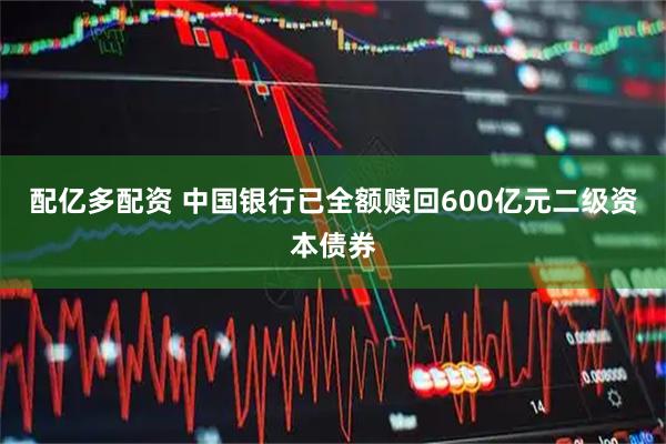 配亿多配资 中国银行已全额赎回600亿元二级资本债券
