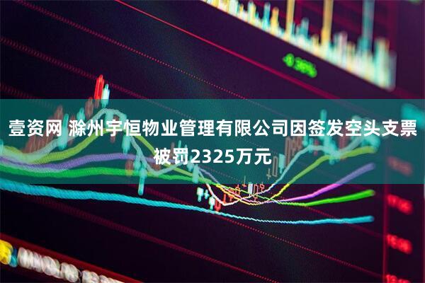 壹资网 滁州宇恒物业管理有限公司因签发空头支票被罚2325万元